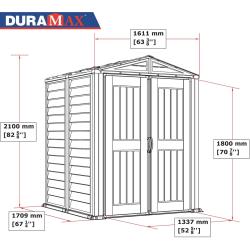 DURAMAX 35525 YardMate Plus Zahradní domek 2,8 m² + podlahová konstrukce, vinylový, šedý/antracit