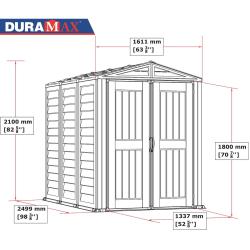DURAMAX 35825 YardMate Plus Zahradní domek 4,1 m² + podlahová konstrukce, vinylový, šedý/antracit