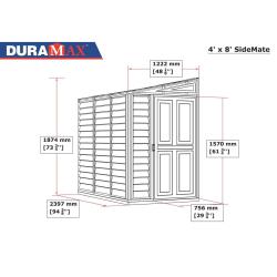 DURAMAX 36625 SideMate Plus Zahradní domek 188 x 123 x 242 cm, vinylový, šedý/antracit