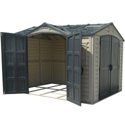 DURAMAX 40116 Apex Pro Záhradný domček 7,6 m² + podlahová konštrukcia, vinylový, - sivý/antracit