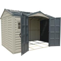 DURAMAX 40116 Apex Pro Záhradný domček 7,6 m² + podlahová konštrukcia, vinylový, - sivý/antracit