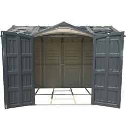 DURAMAX 40116 Apex Pro Záhradný domček 7,6 m² + podlahová konštrukcia, vinylový, - sivý/antracit