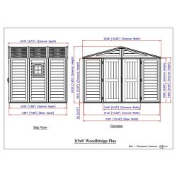 DURAMAX 40214 WoodBridge Plus Zahradní domek 7,6 m² + podlahová konstrukce, vinylový, béžový