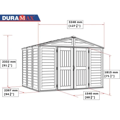 DURAMAX 40214 WoodBridge Plus Záhradný domček 7,6 m² + podlahová konštrukcia, vinylový, béžový