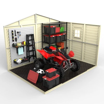 DURAMAX 40214 WoodBridge Plus Záhradný domček 7,6 m² + podlahová konštrukcia, vinylový, béžový