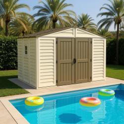 DURAMAX 40214 WoodBridge Plus Zahradní domek 7,6 m² + podlahová konstrukce, vinylový, béžový