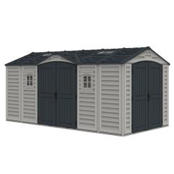 DURAMAX 40216 Apex Pro Zahradní domek 12 m² + podlahová konstrukce, vinylový, šedý/antracit