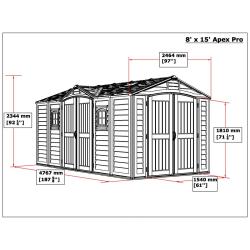 DURAMAX 40216 Apex Pro Zahradní domek 12 m² + podlahová konstrukce, vinylový, šedý/antracit