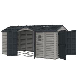 DURAMAX 40216 Apex Pro Zahradní domek 12 m² + podlahová konstrukce, vinylový, šedý/antracit