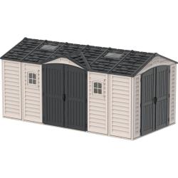 DURAMAX 40216 Apex Pro Zahradní domek 12 m² + podlahová konstrukce, vinylový, šedý/antracit