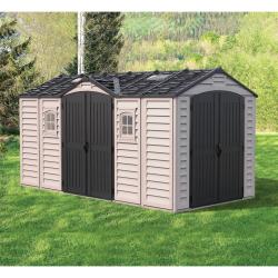 DURAMAX 40216 Apex Pro Zahradní domek 12 m² + podlahová konstrukce, vinylový, šedý/antracit