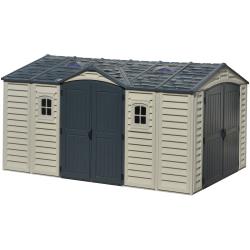 DURAMAX 40216 Apex Pro Zahradní domek 12 m² + podlahová konstrukce, vinylový, šedý/antracit