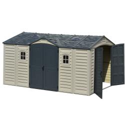 DURAMAX 40216 Apex Pro Zahradní domek 12 m² + podlahová konstrukce, vinylový, šedý/antracit