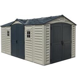 DURAMAX 40216 Apex Pro Zahradní domek 12 m² + podlahová konstrukce, vinylový, šedý/antracit