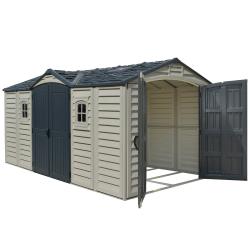 DURAMAX 40216 Apex Pro Zahradní domek 12 m² + podlahová konstrukce, vinylový, šedý/antracit