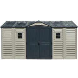 DURAMAX 40216 Apex Pro Zahradní domek 12 m² + podlahová konstrukce, vinylový, šedý/antracit