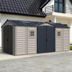 DURAMAX 40216 Apex Pro Zahradní domek 12 m² + podlahová konstrukce, vinylový, šedý/antracit