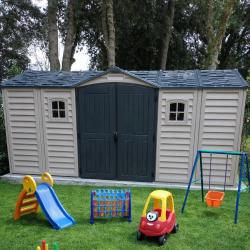 DURAMAX 40216 Apex Pro Zahradní domek 12 m² + podlahová konstrukce, vinylový, šedý/antracit