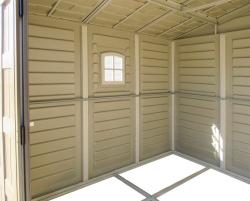 DURAMAX 40234 WoodBridge Plus Zahradní domek 13 m² + podlahová konstrukce, vinylový, béžový