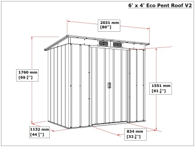DURAMAX 50023 Pent Roof Eco Zahradní domek 2,5 m² + podlahové profily, antracit