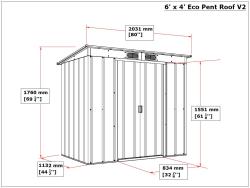 DURAMAX 50024 Pent Roof Eco Zahradní domek 2,5 m² + podlahové profily, zelený