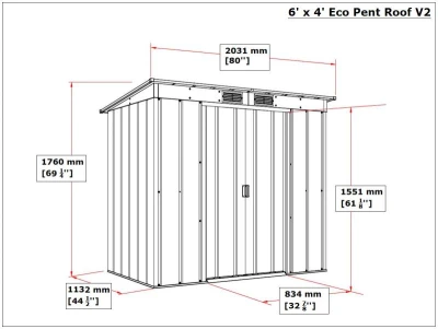 DURAMAX 50024 Pent Roof Eco Zahradní domek 2,5 m² + podlahové profily, zelený