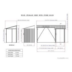 DURAMAX 53651 Přístřešek na dřevo s kůlnou 272,4 x 108,8 x 160,4 cm, plechový, antracit
