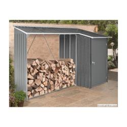 DURAMAX 53651 Přístřešek na dřevo s kůlnou 272,4 x 108,8 x 160,4 cm, plechový, antracit