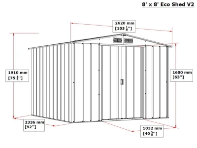 DURAMAX 60161 Titan Eco XL Zahradní domek 6,3 m², zelený