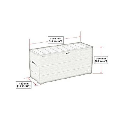 DURAMAX 86600 Durabox Plastový zahradní úložný box 270 l, 117 x 45 x 56 cm, antracit