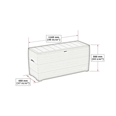 DURAMAX 86601 Durabox Plastový zahradní úložný box 270 l, 117 x 45 x 56 cm, hnědý
