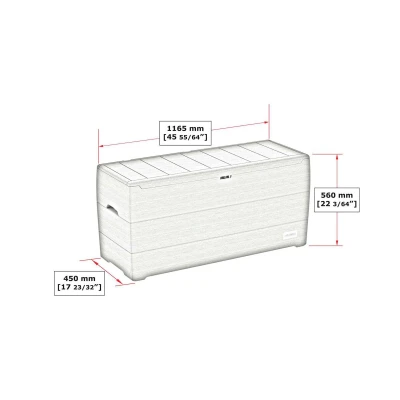 DURAMAX 86601 Durabox Plastový zahradní úložný box 270 l, 117 x 45 x 56 cm, hnědý