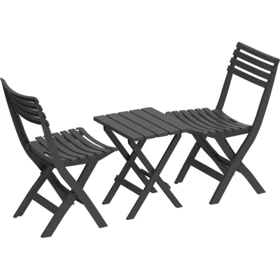 DURAMAX IDMOFXX081GY Skládací plastový balkónový nábytek 2+1, antracit