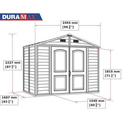 DURAMAX STOREALL 3,9 m² + podlahová konstrukce (model 30115 8x6) Zahradní domek