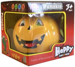 Dýně žlutá dekorace Halloween 13cm na baterie Světlo Zvuk plast