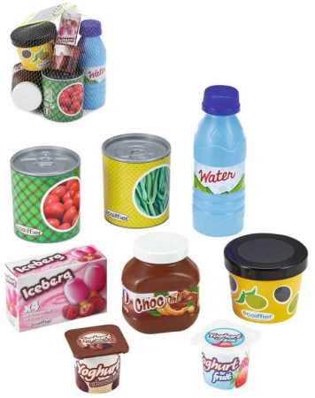 Ecoiffier Baby potraviny plastové makety set 8ks v síťce Ecoiffier Baby potraviny plastové makety set 8ks v síťce