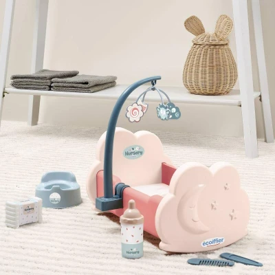 Ecoiffier Postýlka s kolotočem pro panenku miminko baby set s doplňky