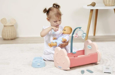 Ecoiffier Postýlka s kolotočem pro panenku miminko baby set s doplňky