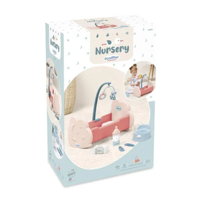 Ecoiffier Postýlka s kolotočem pro panenku miminko baby set s doplňky