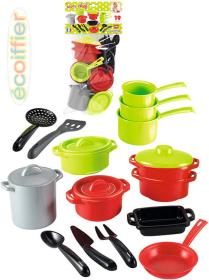 Ecoiffier Sada nádobí dětské na vaření XXL 19ks plast v sáčku Ecoiffier Sada nádobí dětské na vaření XXL 19ks plast v sáčku