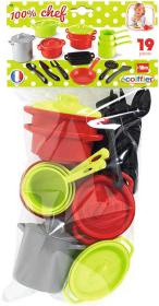 Ecoiffier Sada nádobí dětské na vaření XXL 19ks plast v sáčku