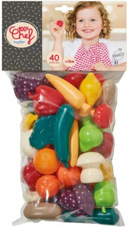 Ecoiffier Zelenina a ovoce baby makety potravin se 40ks v sáčku Ecoiffier Zelenina a ovoce baby makety potravin se 40ks v sáčku