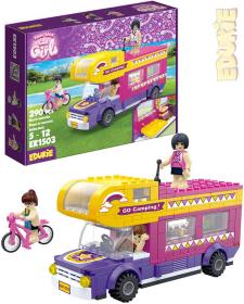 EDUKIE Auto karavan set 290 dílků + 3 figurky (stavebnice) EDUKIE Auto karavan set 290 dílků + 3 figurky (stavebnice)