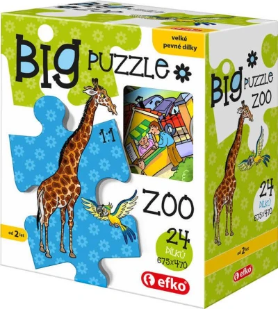 Efko Baby Puzzle BIG V ZOO velké dílky skládačka set 24 dílků 68x47cm v krabici