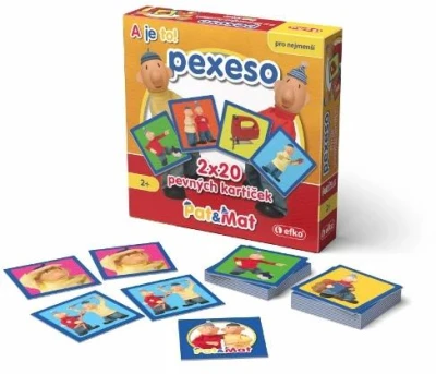 Efko HRA Baby pexeso v krabičce Pat a Mat 20 dvojic (společenská hra)