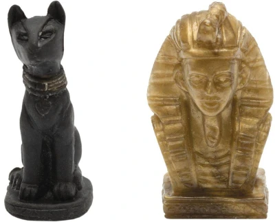 Efko IGRÁČEK Archeológ figúrka egyptské vykopávky maska faraóna a soška Bastet