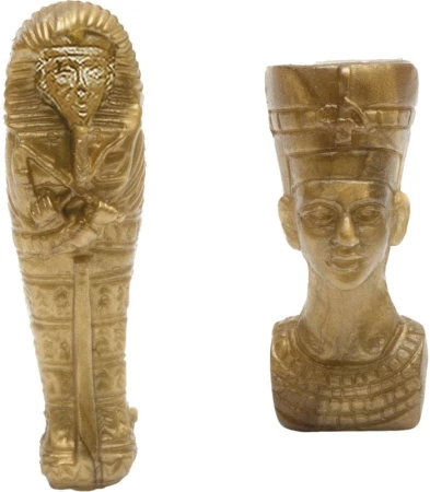 Efko IGRÁČEK Archeologička figúrka egyptské vykopávky sarkofág a soška Nefertiti