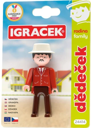Efko IGRÁČEK Dědeček rodina figurka kloubová na kartě