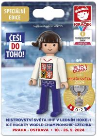 Efko IGRÁČEK Fanynka Mistrovství světa v hokeji 2024 figurka bílý dres