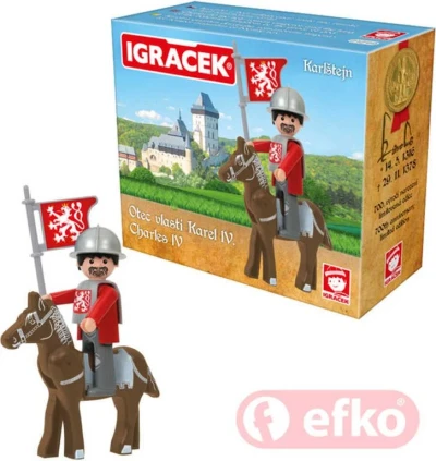 Efko IGRÁČEK Karel IV. Karlštejn set s koněm a doplňky v krabičce (stavebnice)